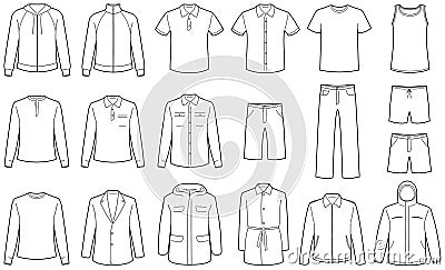 Menâ€™s clothes vector illustrations Vector Illustration